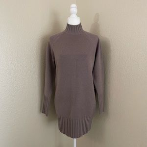 Express Taupe Brown Mock Neck Sweater Dress